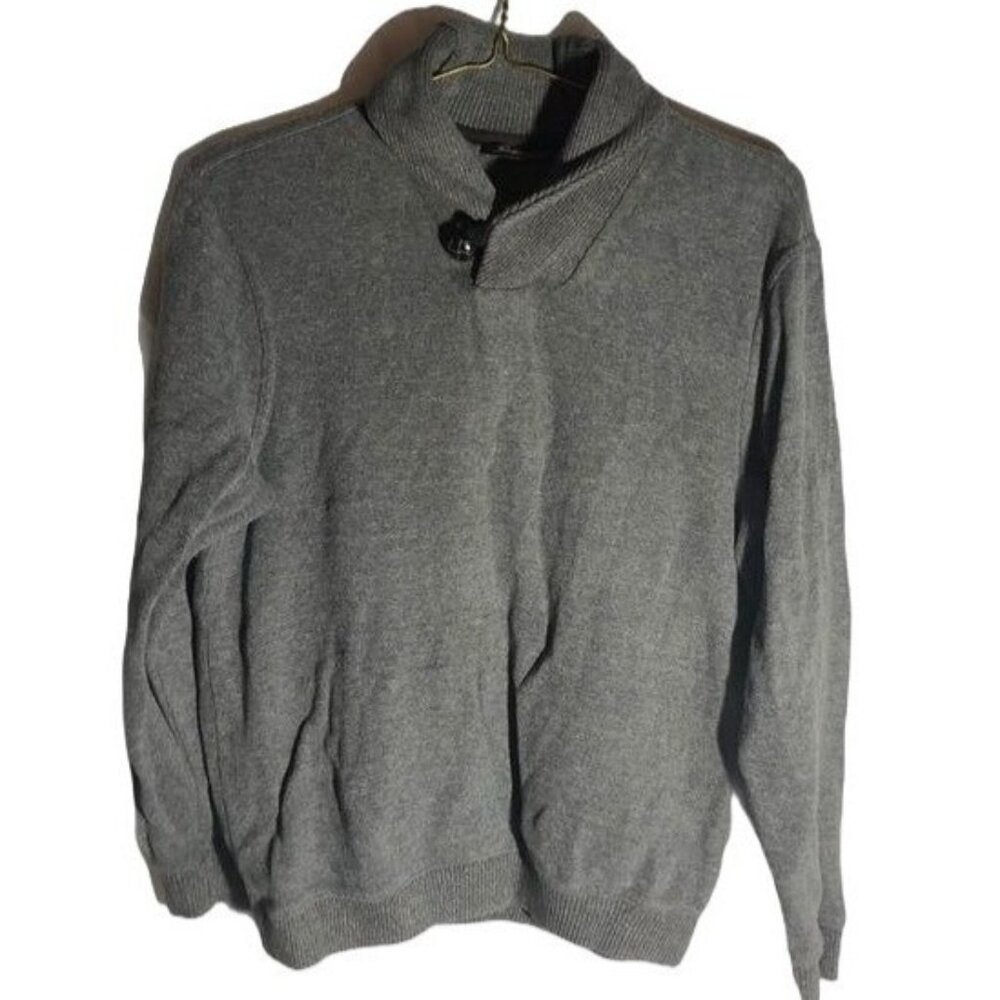 tasso elba gray turtle neck sweater long sleeve cotton medium armpit to armpit 2